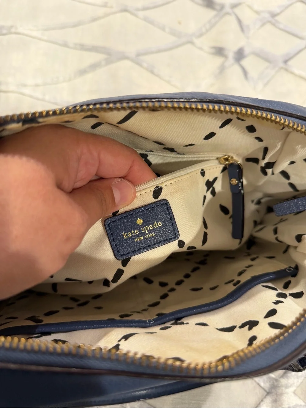 Vintage Kate Spade Blue Leather Satchel